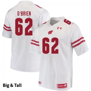 Men's Wisconsin Badgers NCAA #62 Logan O'Brien White Authentic Under Armour Big & Tall Stitched College Football Jersey QX31X34PH